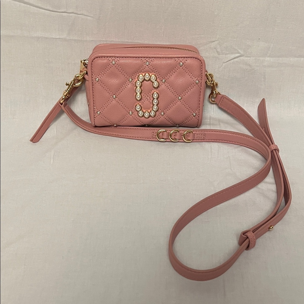 Marc Jacobs The Quilted Softshot 17 in Pink with Pearl Embellishments
